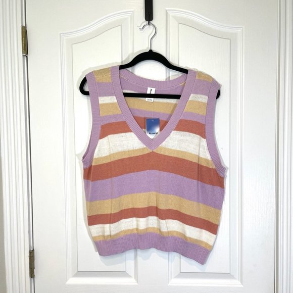 Abound Stripped Knit Sweater Vest 1X - NEW - Picture 4 of 8